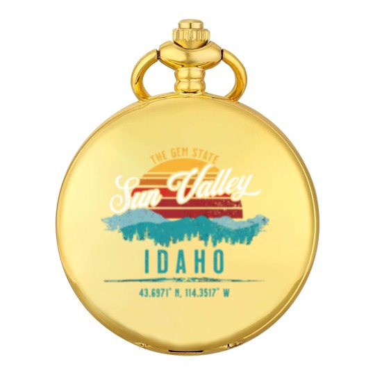 Discover Retro Sun Valley Idaho Vintage Mountains Sun Souve Pocket Watches
