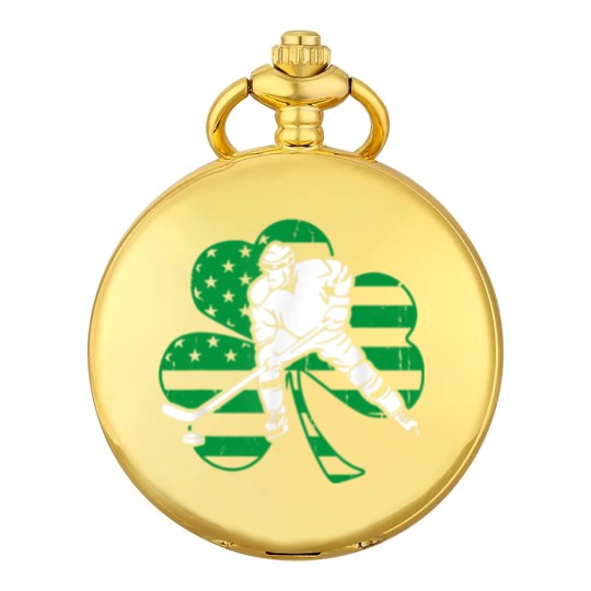 Discover Irish Hockey Player Shamrock St Patrick's Day Pocket Watches