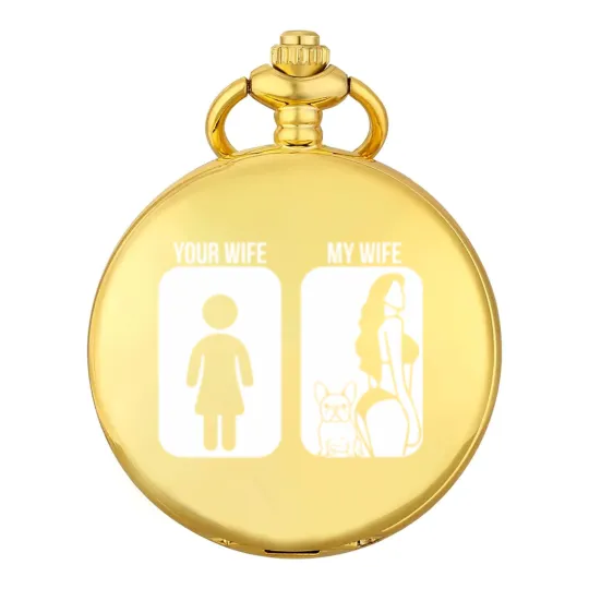 Discover Your Wife My Wife French Bulldog Sexy Pocket Watches
