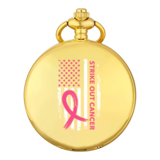 Discover Strike Out Cancer US Flag Pocket Watches