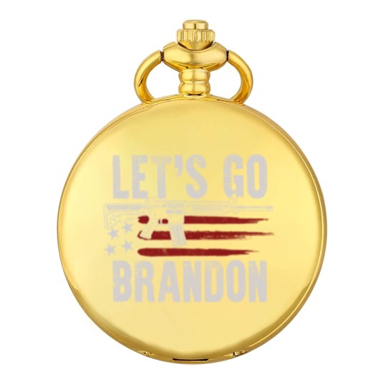 Discover Gun American Flag Patriots Let's Go Brandon  Pocket Watches