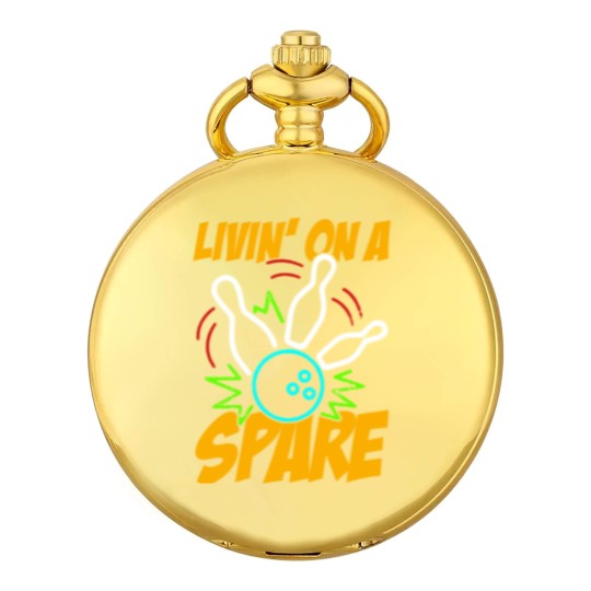 Discover Livin on a Spare Funny Bowling Bowler Pocket Watches