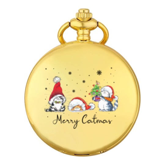 Discover Cats With Santa Hat Merry Catmas Cat Lover Christmas Gift Pocket Watches