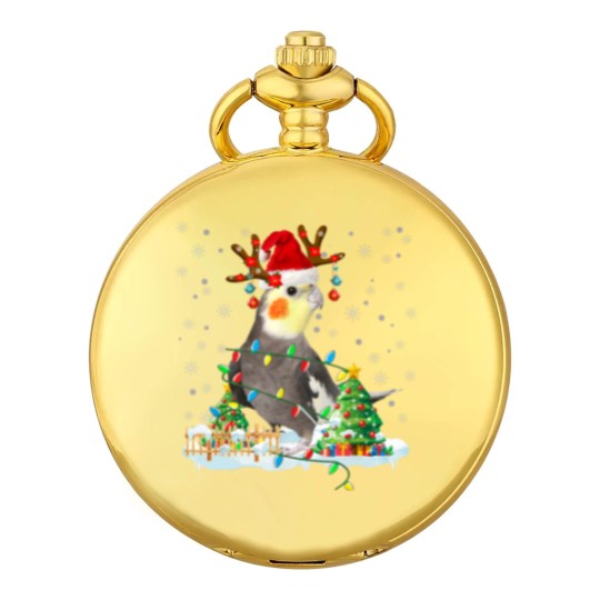 Discover Cute Cockatiel Pocket Watches Christmas Cockatiel Lover Santa Cockatiel Christmas Lights