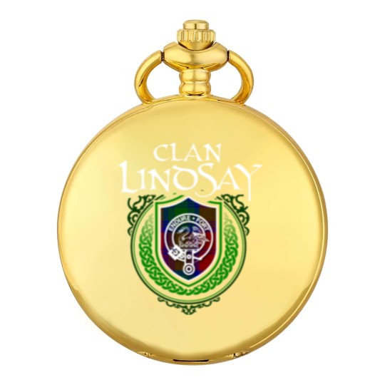 Discover Lindsay Surname Scottish Clan Tartan Crest Badge Pocket Watches