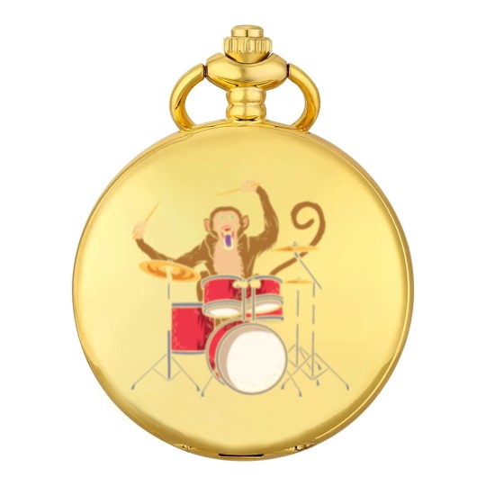 Discover Monkey Playing Drums Drummer Band The Animal Pocket Watches