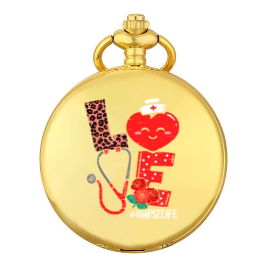 Discover Love Heart Stethoscope Nurse Life Valentine Day 2022 Women Pocket Watches