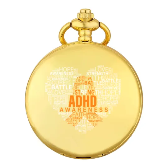 Discover ADHD awareness words cloud heart support proud ADHD warrior Pocket Watches