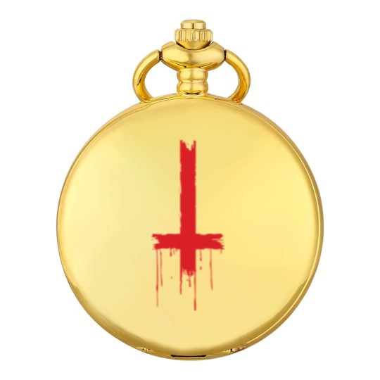 Discover Satan - upside down inverted satanic cross Pocket Watches