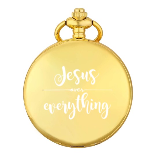 Discover Jesus Over Everything Religious Christian Pocket Watches