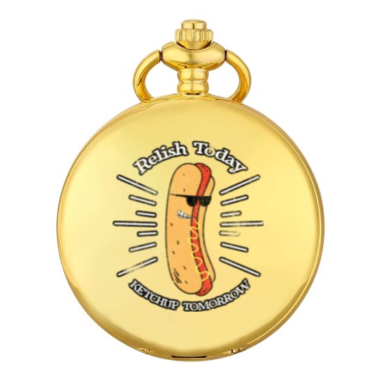Discover Relish Today Ketchup Tomorrow Hotdog Food Foodie B Pocket Watches