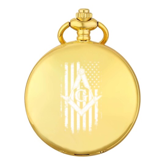 Discover Masonic American Flag Square And Compass Freemason Pocket Watches