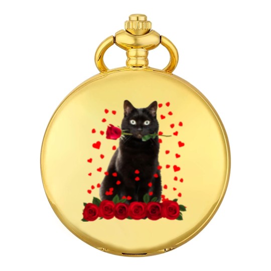 Discover Black Cat Valentines Day Teenager Pocket Watches
