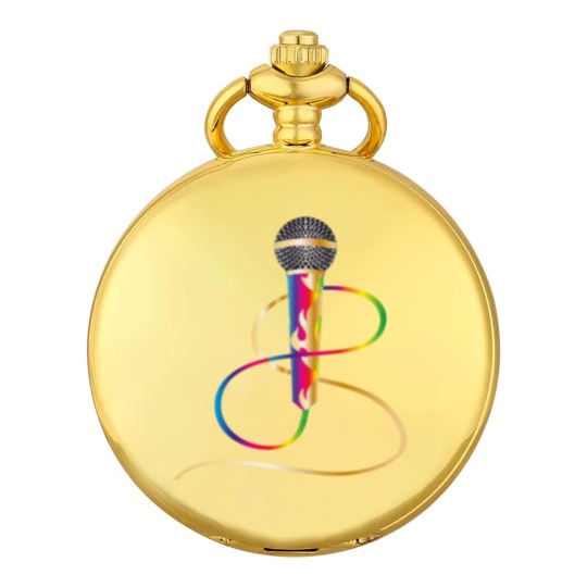 Discover stylish microphone with rainbow handle Pocket Watches