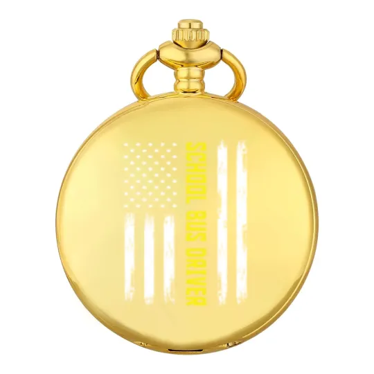 Discover School Bus Driver Proud Flag Pride Gift Pocket Watches