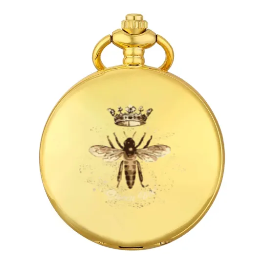 Discover Queen Bee Pocket Watches with Crown for Beekeepers & Bee Lovers