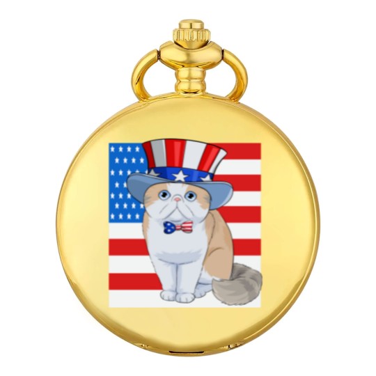 Discover Exotic Shorthair Cat 4th of July - Exotic Cat - Pocket Watches