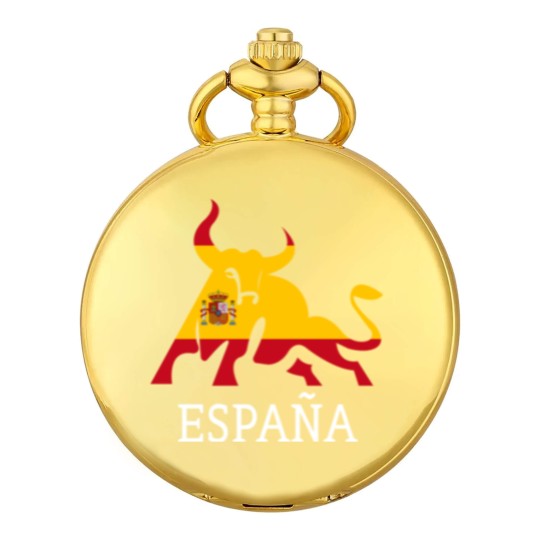 Discover Spain Spanish Flag Souvenir Toro España Bull Silhouette - Spanish Spain Flag Souvenir Bull S - Pocket Watches