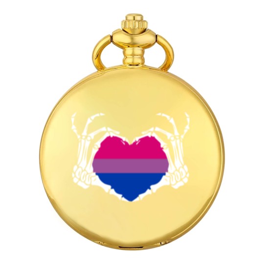 Discover Skeleton Hand Heart Bisexual Funny Halloween Pocket Watches