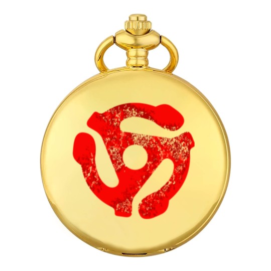 Discover Music Turntable Record Dj Red 45 Rpm Adapter Pocket Watches