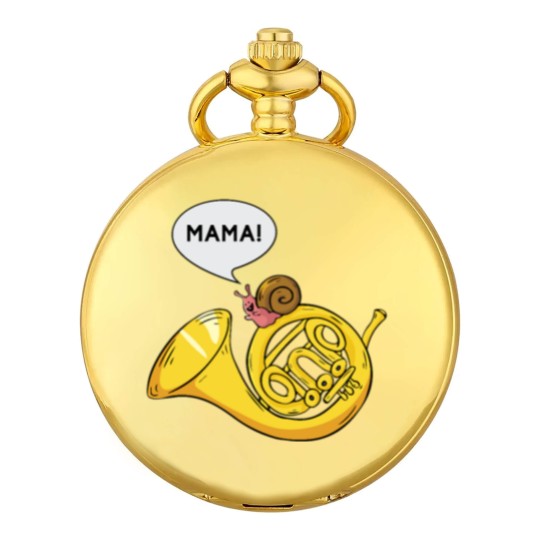 Discover Snail French Horn Shell Pun Musician Gift Pocket Watches