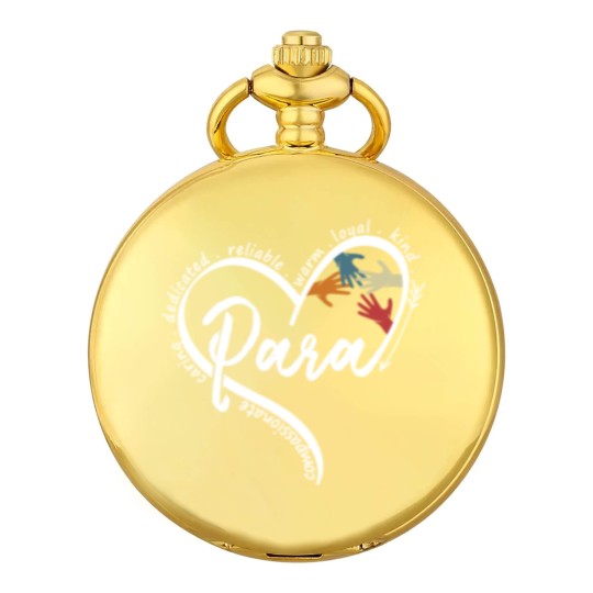 Discover Para Heart Paraprofessional Educator Paraeducator Pocket Watches