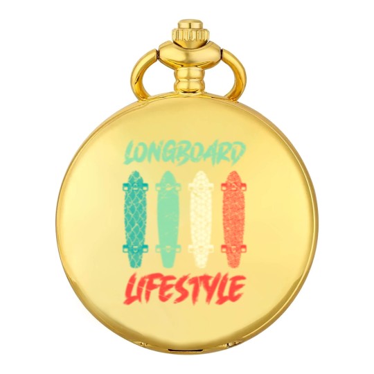 Discover Longboard Lifestyle Skateboarder Saying Gift Pocket Watches