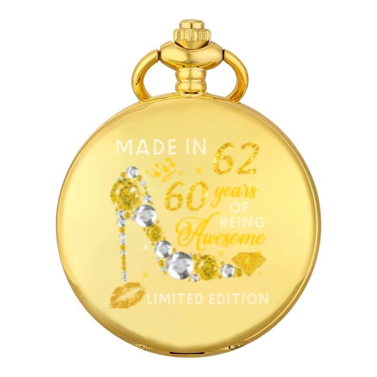 Discover Made In 1962  60 Years Of Being Awesome Jewelry Gold Sparkle - Made In 1962 - Pocket Watches
