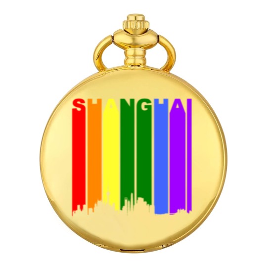 Discover Shanghai China Rainbow LGBT Gay Pride Pocket Watches