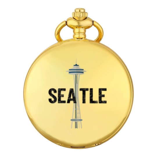 Discover Seattle Space Needle Traveler Souvenir Washington Gift - Seattle Souvenir - Pocket Watches