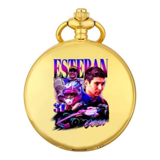 Discover Esteban Ocon Pocket Watches Driver Racing Championship Formula Racing Pocket Watches French Vintage Design 90s Graphic Pocket Watches