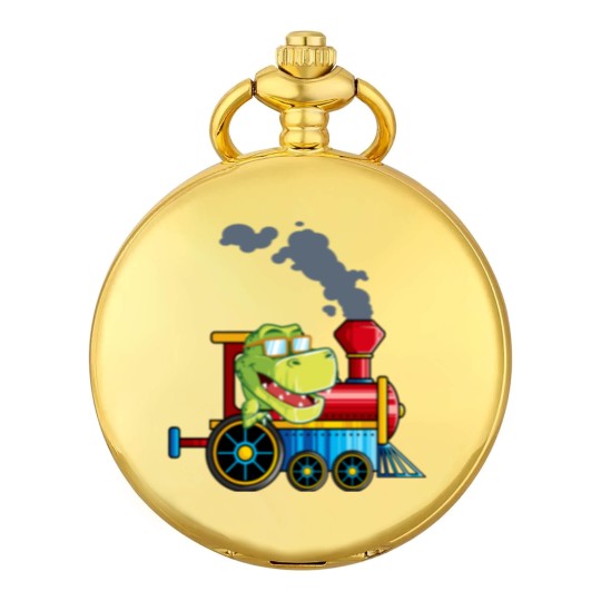 Discover Funny Dinosaur Riding A Train Tyrannosaurus Dino B Pocket Watches