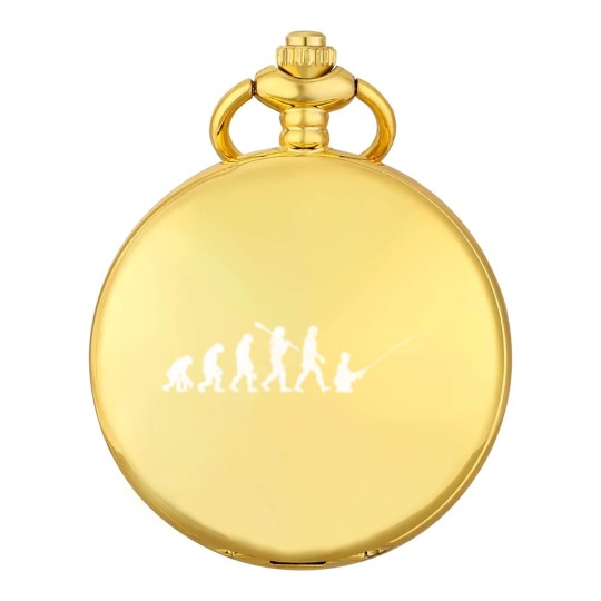 Discover Evolution of Man Fly Fishing Outdoor Hobby Family Pocket Watches