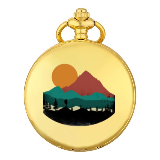 Discover Retro Evergreen Mountain Hiker Pocket Watches