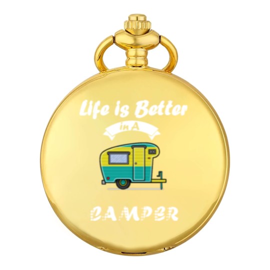Discover Happy Life in Camper - camping Pocket Watches