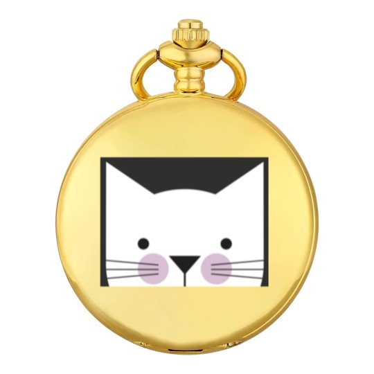 Discover Peek-a-Boo Kitty, Black and White with Lavender Cheeks - Cats - Pocket Watches