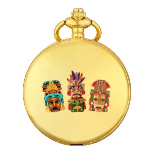 Discover Aztec Mask Inca Culture Maya Civilization Gift Pocket Watches