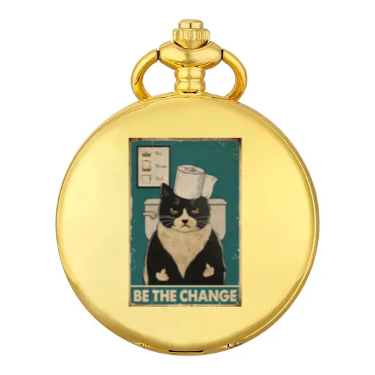Discover Be The Change Tuxedo Cat kitten quotes gift Pocket Watches