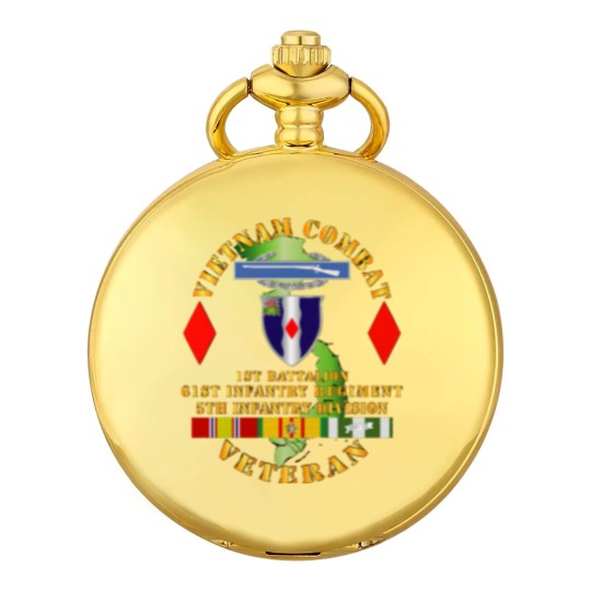 Discover Vietnam Combat Vet - 1st Bn 61st Infantry - 5th Inf Div SSI - Vietnam Combat Vet 1st Bn 61st Infan - Pocket Watches