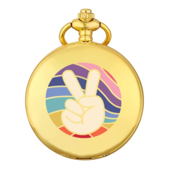 Discover Groovy Peace Sign Hand Hippie Vintage 70s Gift Pocket Watches