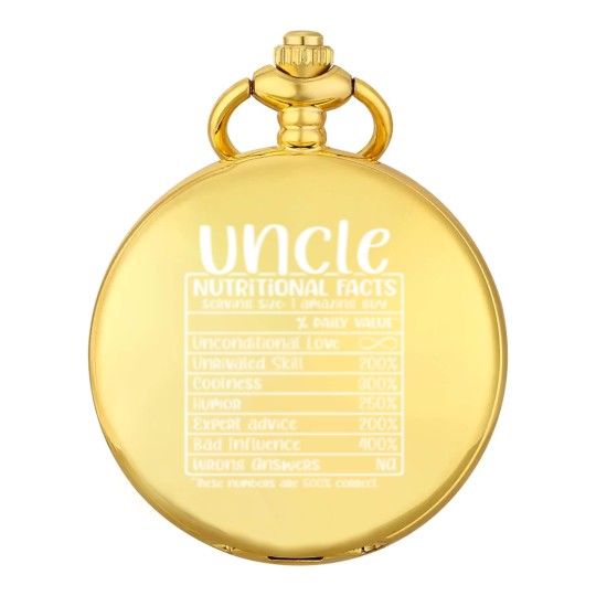 Discover Uncle, Nutritional Facts, Funny Uncle Gift Pocket Watches