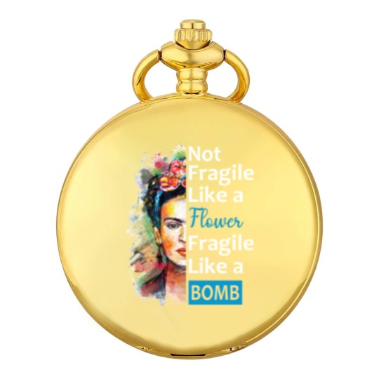 Discover Not Fragile Like A Flower, Fragile Like A Bomb With Frida Kahlo Picture Gift For Fans And Lovers - Frida Kahlo - Pocket Watches