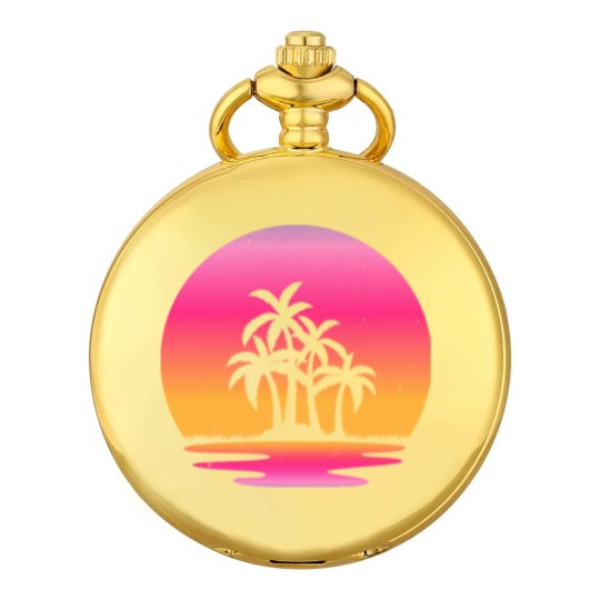 Discover Retro Sunset Retrowave Lake Sunsetby retrohub Pocket Watches