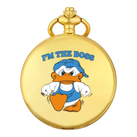 Discover I'm The Boss Duck Pocket Watches 90s Cartoon Tourist Pocket Watches