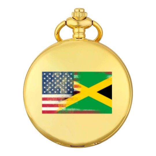 Discover Jamaican American Half Jamaica Half America Flag Pocket Watches