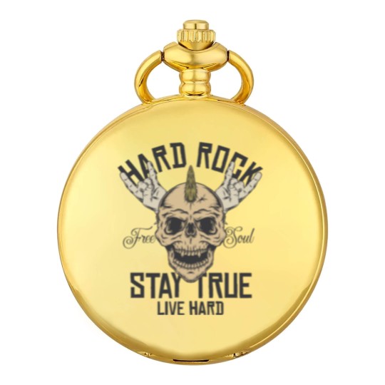Discover Hard Rock Stay True Live Hard Rockstar Heavy Metal Pocket Watches