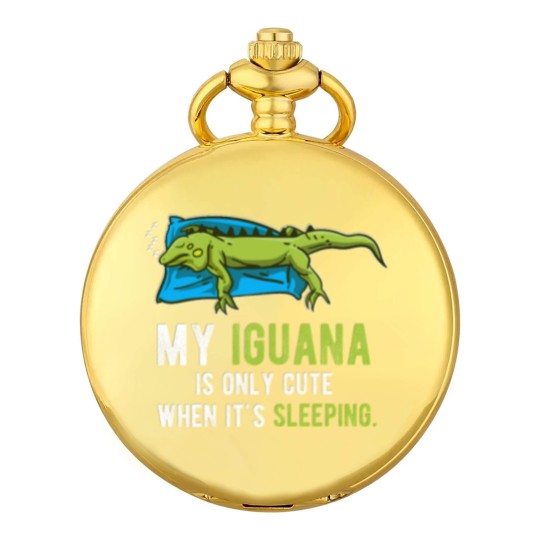Discover Lazy Pet Reptile Lizard Animal Sleeping Iguana Pocket Watches