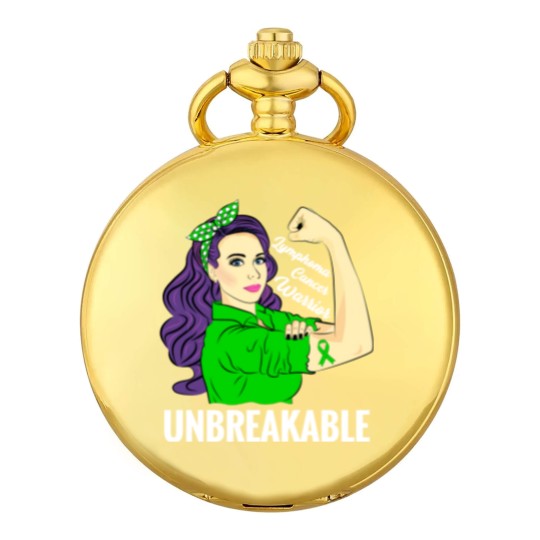 Discover Lymphoma Cancer Awareness Warrior Unbreakable Support - Lymphoma Cancer - Pocket Watches