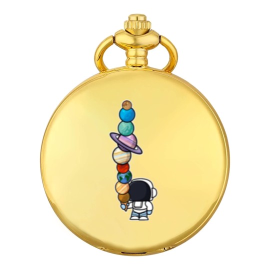 Discover Astronaut Ice Cream Eating Planet Pocket Watches