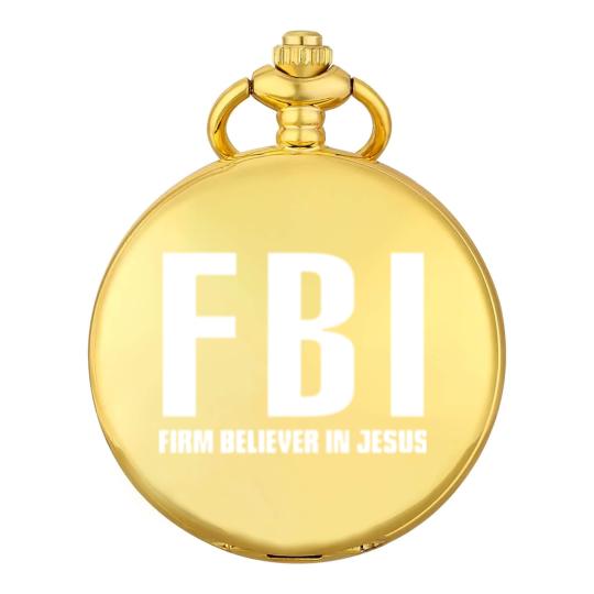 Discover FBI Firm Believer In Jesus patriotic police Pocket Watches